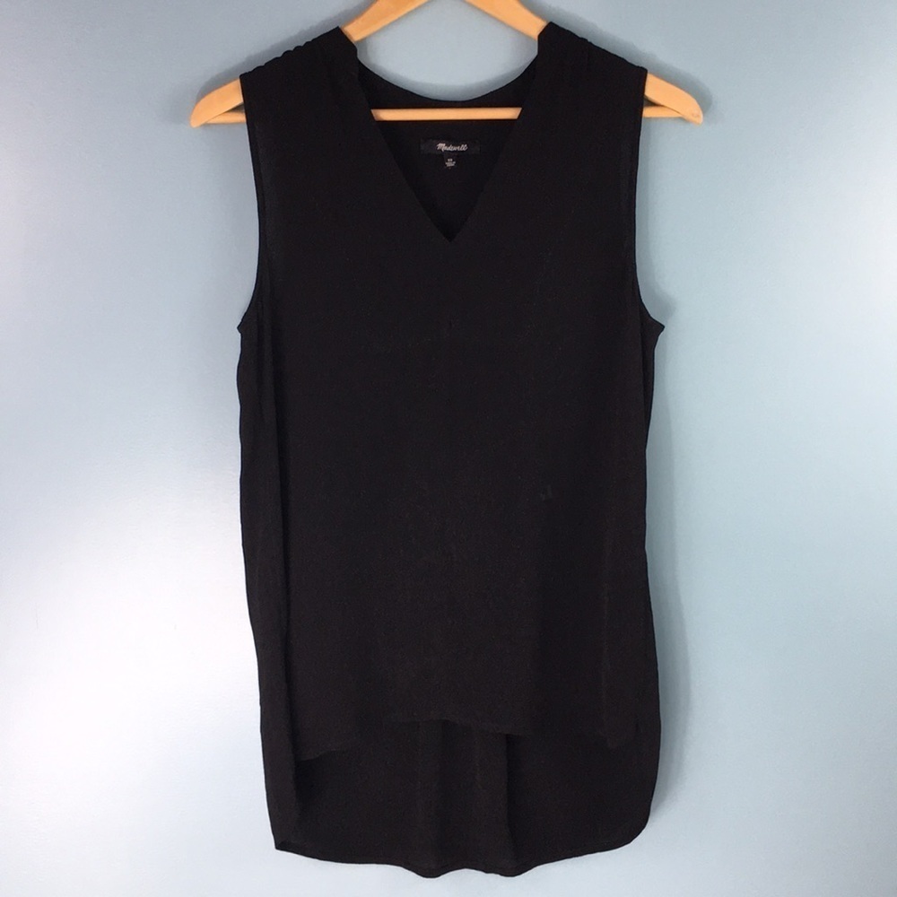 Madewell Black Sleeveless Top XS V neck Blouse